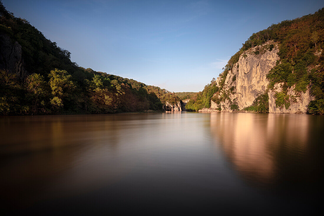 Donaudurchbruch beim Kloster Weltenburg, Kelheim, Niederbayern, Bayern, Donau, Deutschland