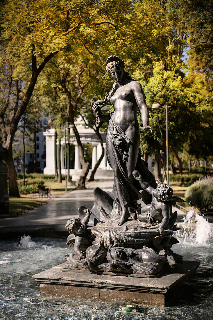 Nude bronze sculpture in the &quot;Alameda Central&quot; city park, Mexico City, Mexico, North America, Latin America, UNESCO World Heritage