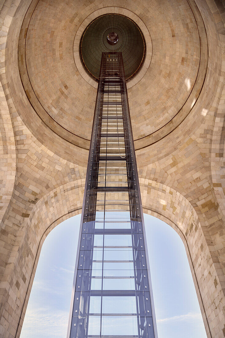 glass elevator to the dome of the monument &quot;Monumento a la Revolución&quot;, Mexico City, Mexico, North America, Latin America, UNESCO World Heritage