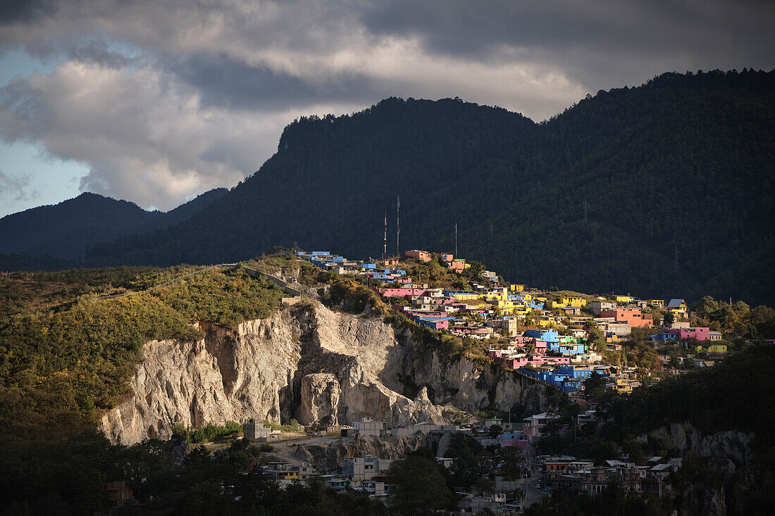 View of San Cristóbal de las Casas from Cerro de San Cristóbal Mártir mountain, Central Highlands (Sierra Madre de Chiapas), Mexico, North America, Latin America