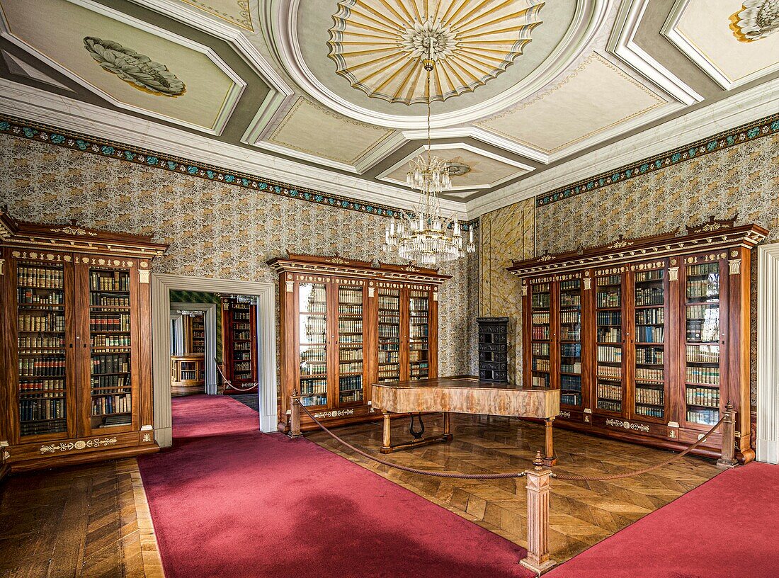 Fürstliche Bibliothek in Schloss Corvey, Höxter, Nordrhein-Westfalen; Deutschland