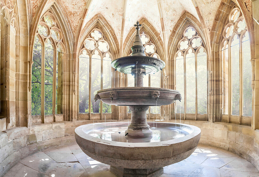 Fountain in the cloister of Maulbronn Monastery, Baden-Württemberg, Germany