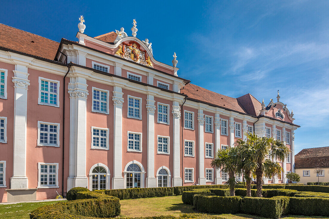 Gartenterrasse und Neues Schloss Meersburg, Baden-Württemberg, Deutschland