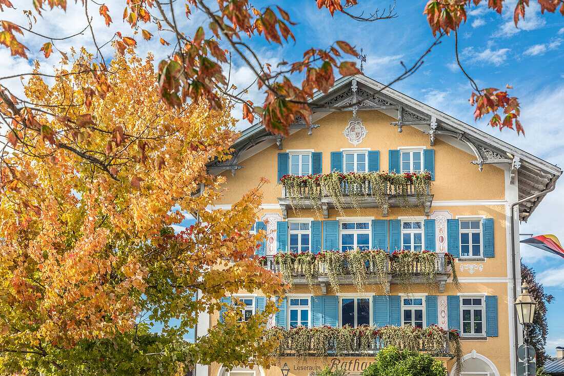 Town Hall of Tegernsee, Upper Bavaria, Bavaria, Germany