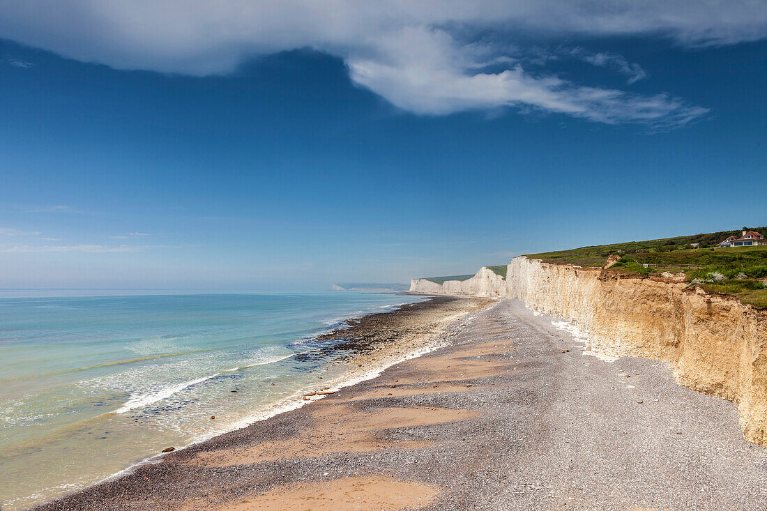 Chalk cliffs of the Seven Sisters at Birling Gap, East Sussex, England