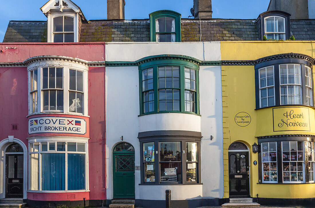 Historische Geschäfte in Weymouth, Dorset, England
