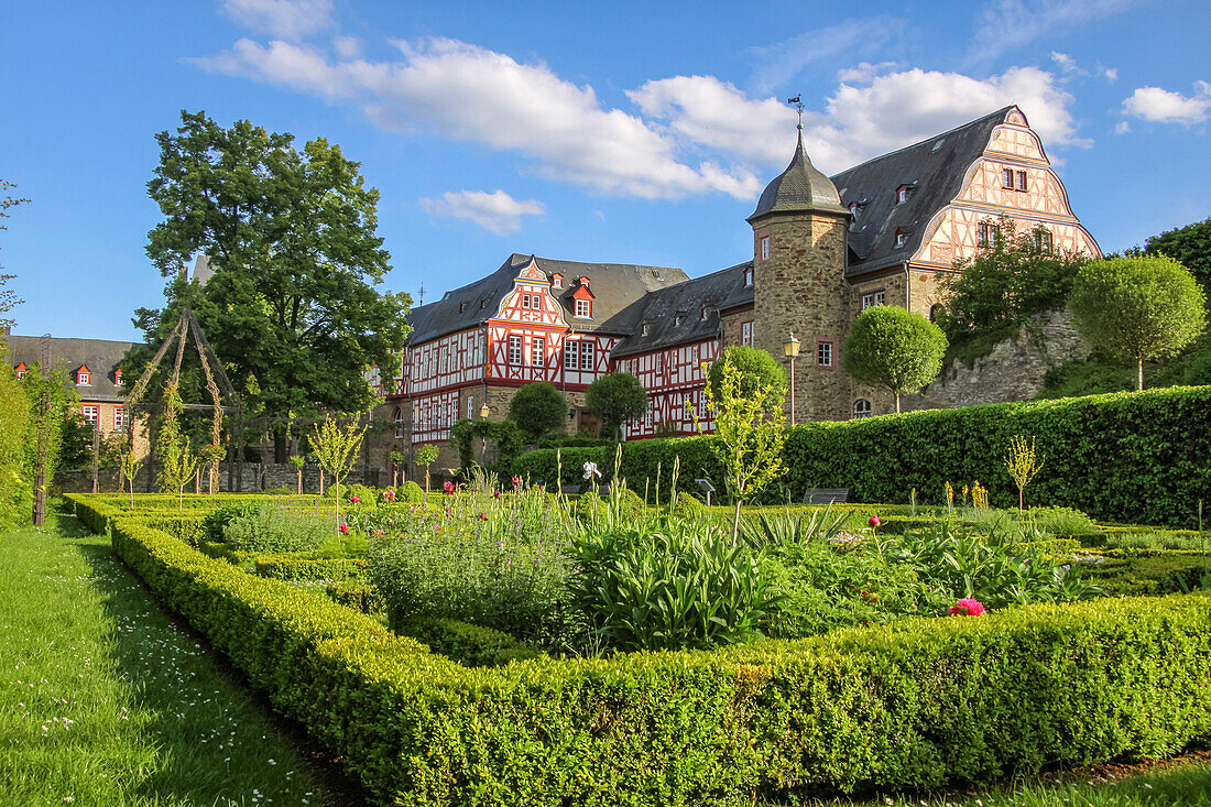 Rosengarten der Burg Idstein, Hessen, Deutschland