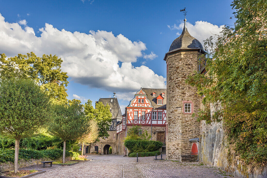 Innenhof der Burg Idstein, Hessen, Deutschland, Hessen, Deutschland