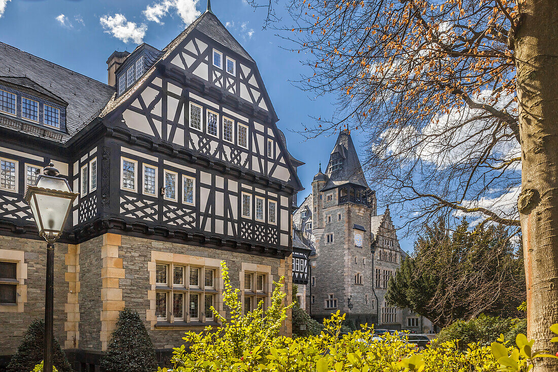 Schlosshotel Friedrichshof (garden side) in Kronberg, Taunus, Hesse, Germany