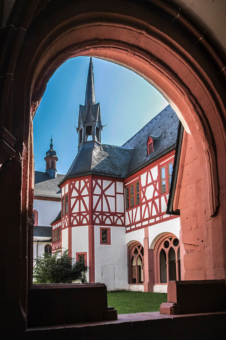 Cloister in the Cistercian monastery of Eberbach near Kiedrich, Rheingau, Hesse, Germany