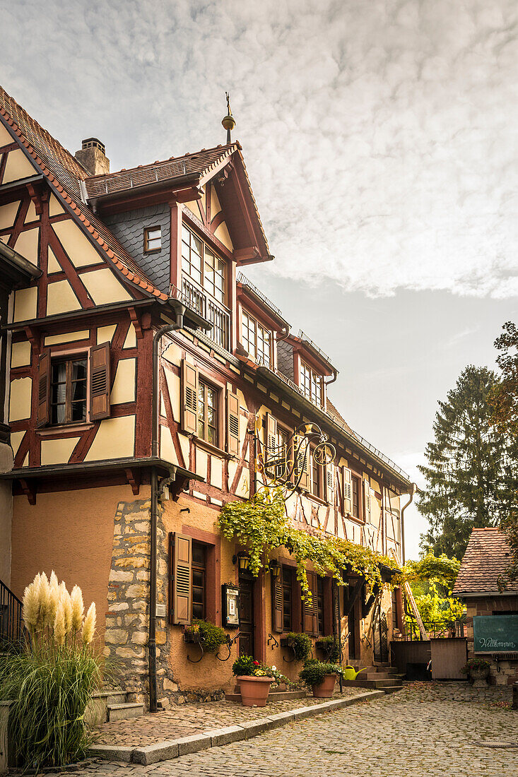 Historic half-timbered house in the old town of Heppenheim, southern Hesse, Hesse, Germany