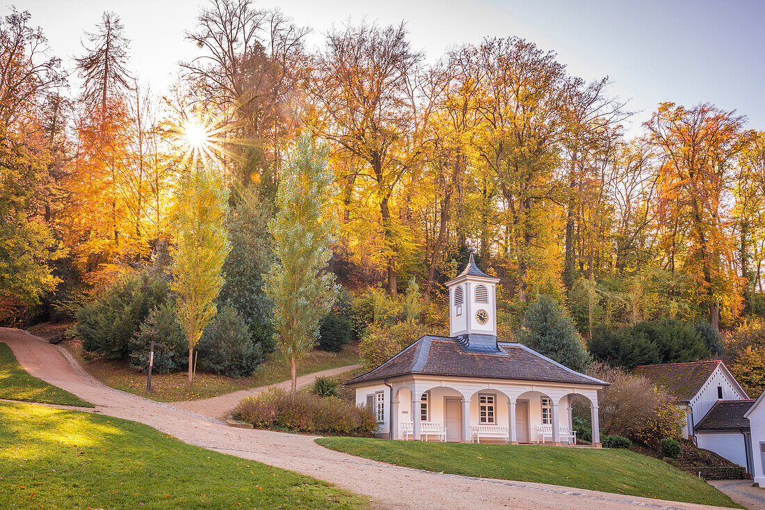 Historische Gebäude im Staatspark Fürstenlager, Bensheim, Südhessen, Hessen, Deutschland