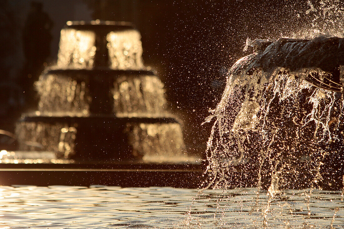 Fountain at the Bowling Green in front of the Kurhaus, Wiesbaden, Hesse, Germany