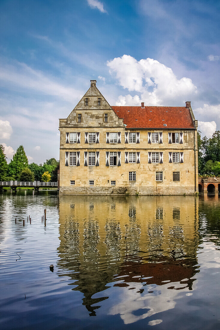 Wasserburg Hülshoff, Havixbeck, Münsterland, Nordrhein-Westfalen, Deutschland