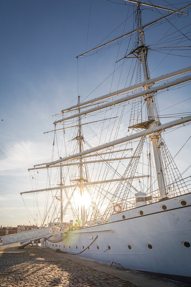 Museumsschiff Gorch Fock im Hafen von Stralsund, Mecklenburg-Vorpommern, Norddeutschland, Deutschland