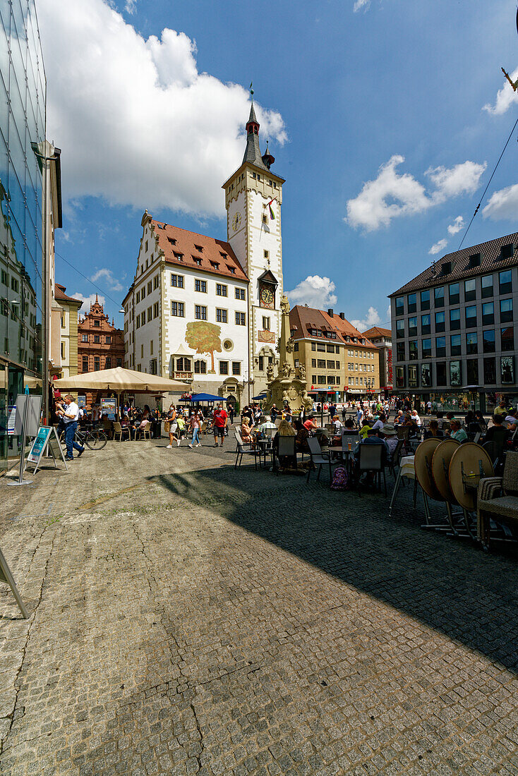 Historisches Rathaus in Würzburg, Unterfranken, Franken, Bayern, Deutschland