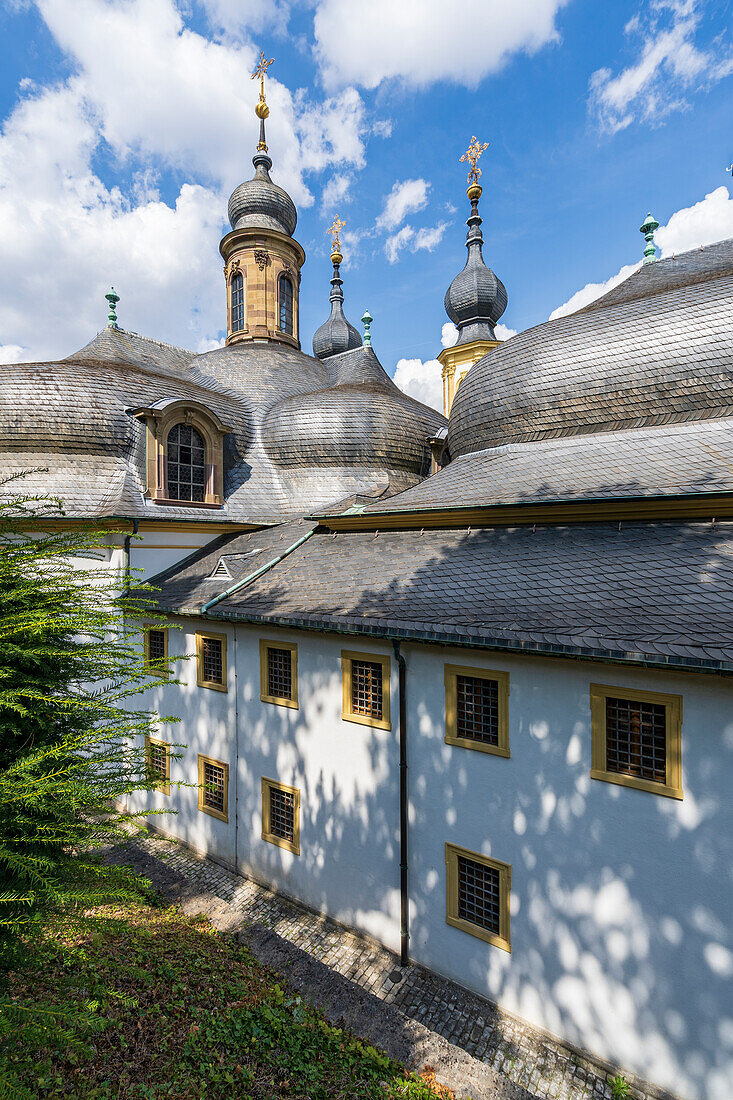 Wallfahrtskirche Mariä Heimsuchung oder volkstümlich Käppele auf dem Nikolausberg oberhalb der Stadt Würzburg, Unterfranken, Franken, Bayern,  Deutschland