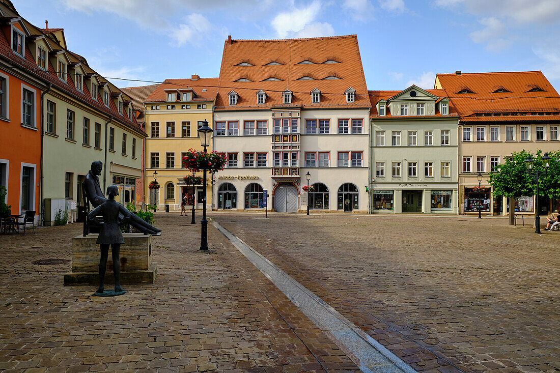 Old town with beautiful town houses in Naumburg/Saale on the Romanesque Road, Burgenlandkreis, Saxony-Anhalt, Germany