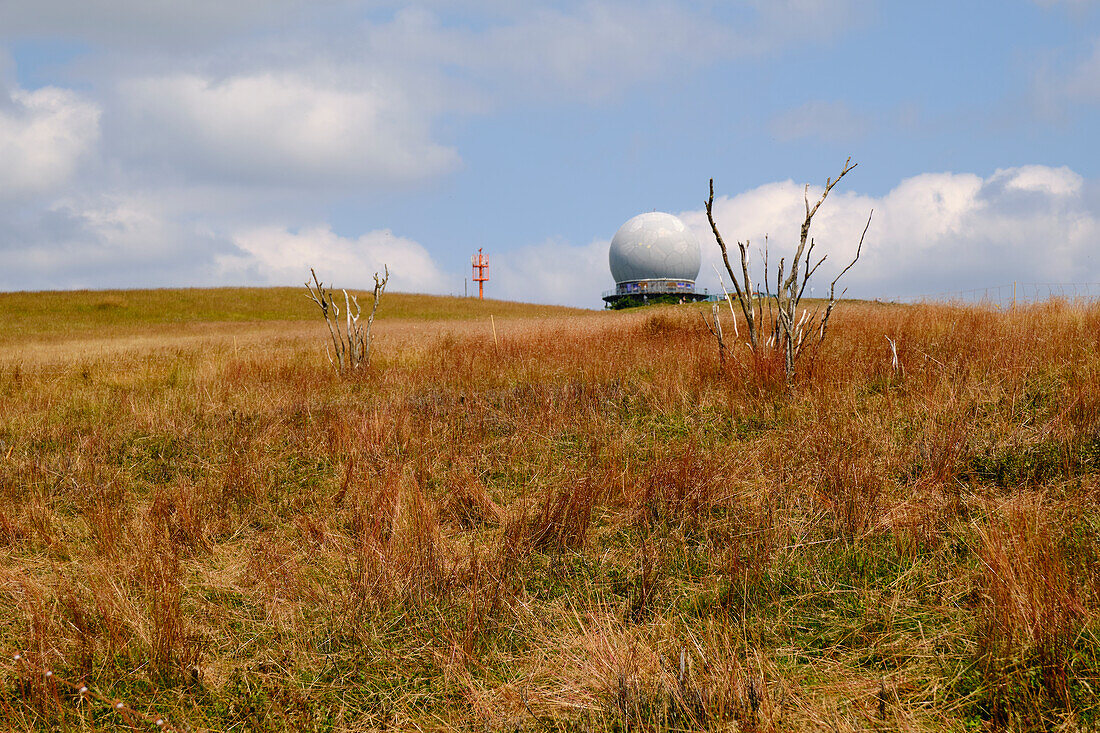 The Wasserkuppe, the highest mountain in the Rhön in autumn, Rhön Biosphere Reserve, Hesse, Germany