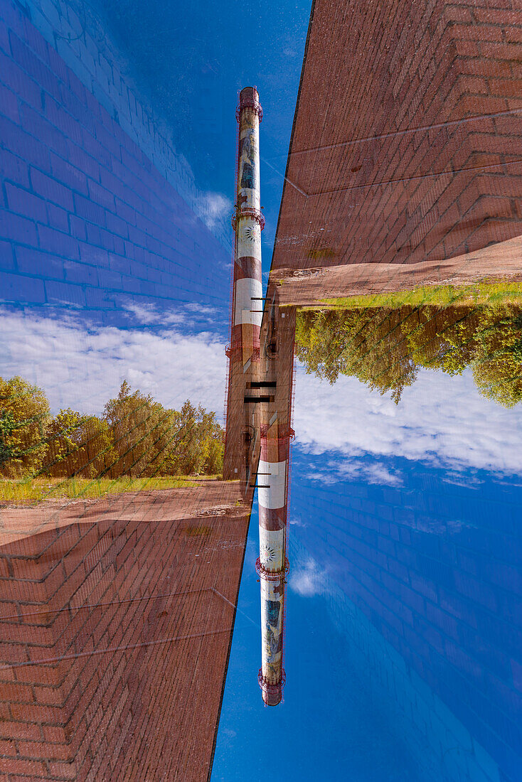 Double exposure of a old chimney stack in Tartu, Estonia.