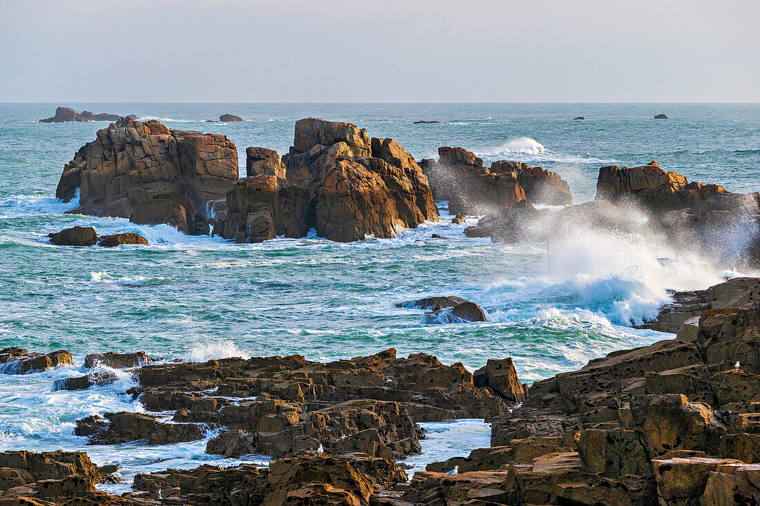 Morning mood on the Breton coast, Brittany, France, Europe