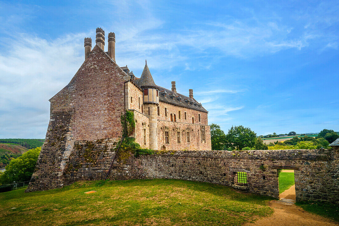 Das Schloss Château de la Roche Jagu, Bretagne, Frankreich, Europa