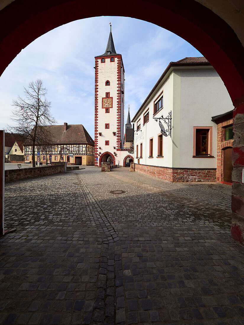 Historischer Ortskern von Karlstadt am Main, Landkreis Main-Spessart, Unterfranken, Bayern, Deutschland