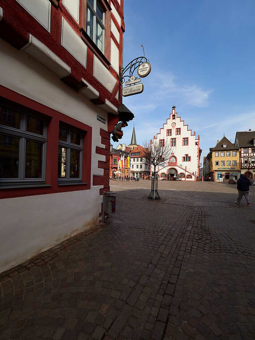 Historic town hall of Karlstadt am Main, Main-Spessart district, Lower Franconia, Bavaria, Germany