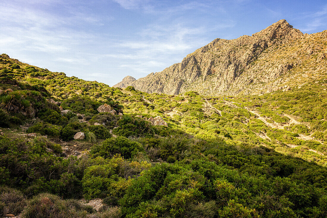 Hiking trail in Bóquer Valley, Pollenca, Mallorca, Spain