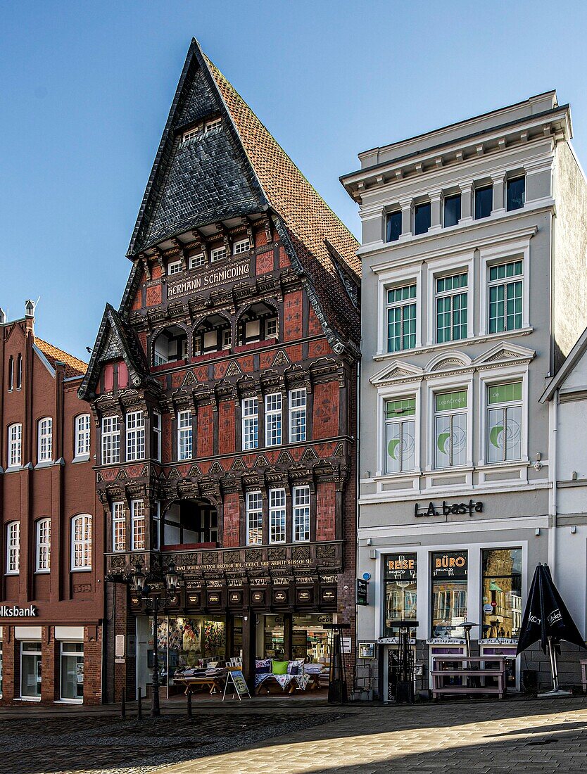 Schmieding house from 1909 on the market square of Minden, North Rhine-Westphalia, Germany