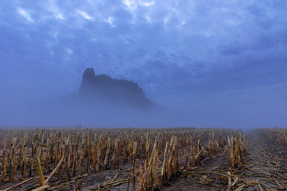 Autumn morning in the Elbe Sandstone Mountains, Saxony, Germany