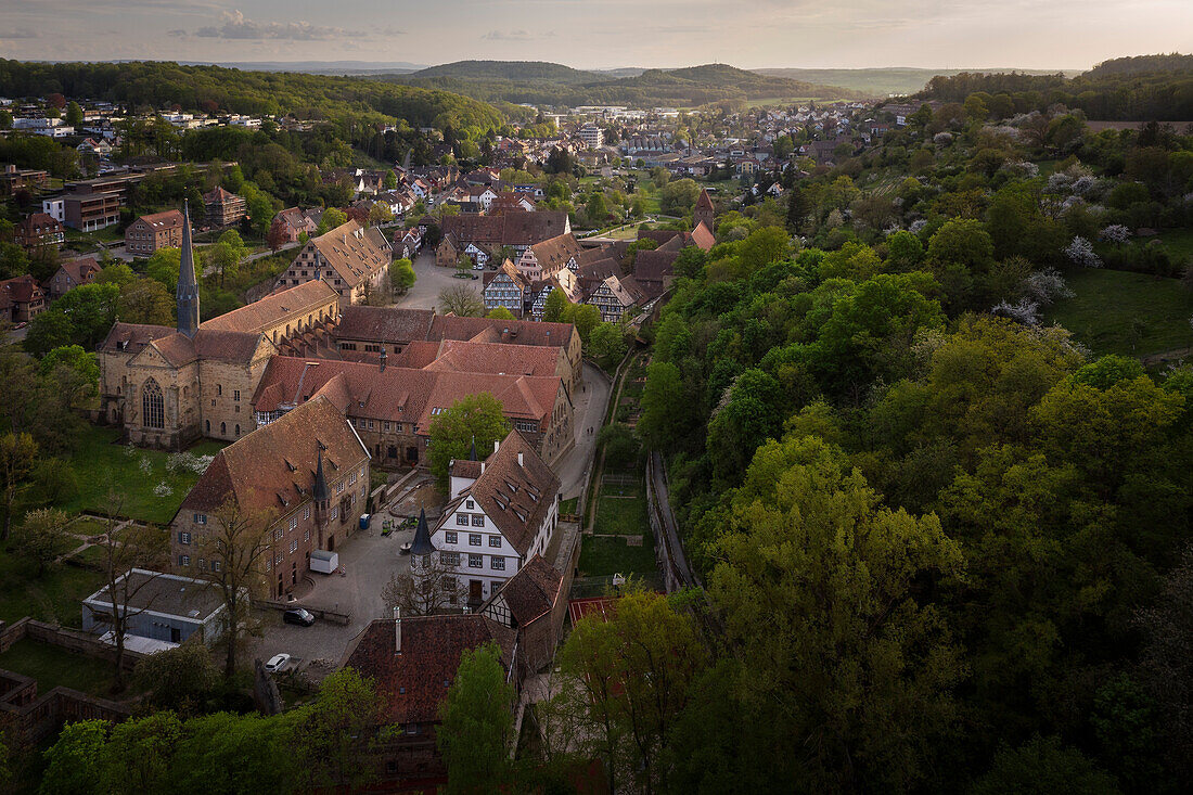 Aerial view of the Maulbronn Cistercian Abbey, Enzkreis, Baden-Württemberg, Germany, Europe, UNESCO World Heritage