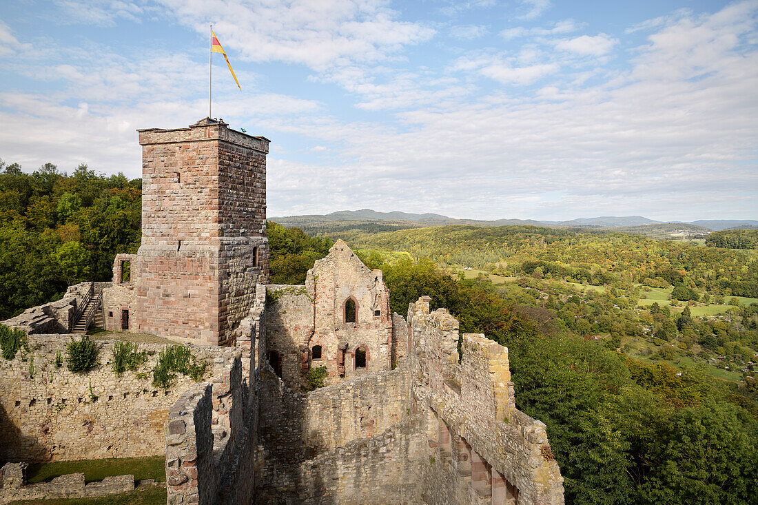 North tower (keep) of the ruins of Rötteln Castle, Loerrach, Baden-Wuerttemberg, Germany, Europe