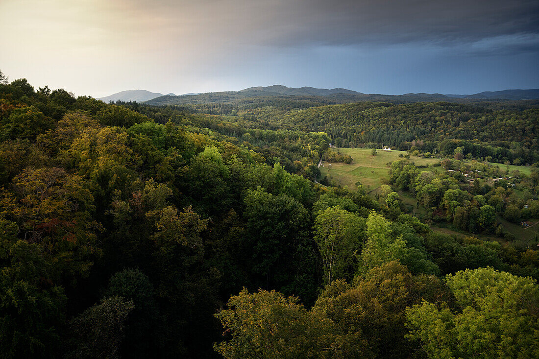 Blick vom Nordturm der Burgruine Rötteln, Lörrach, Baden-Württemberg, Deutschland, Europa