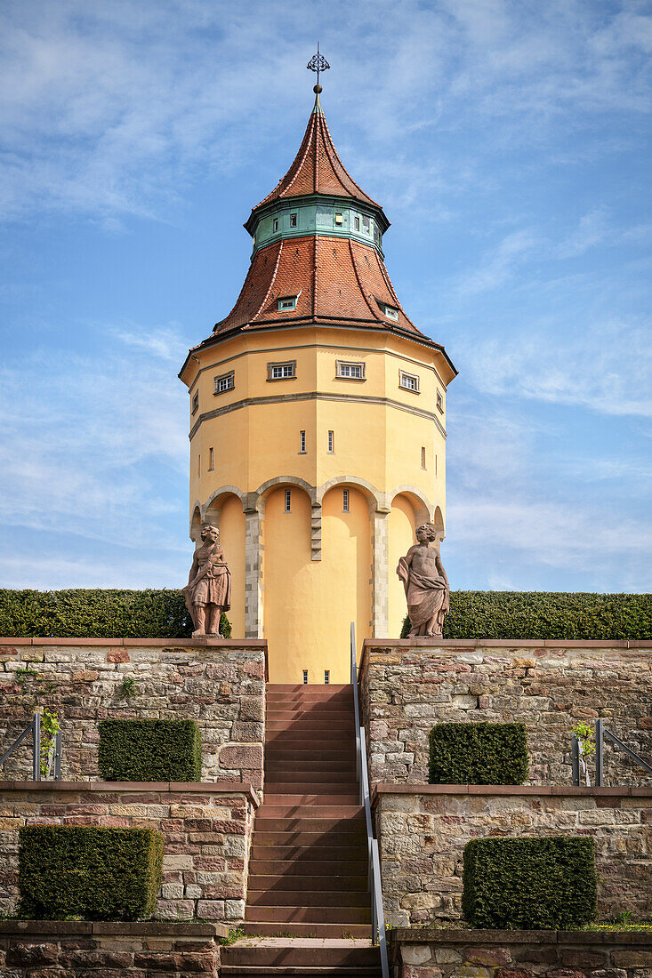 Wasserturm im Murgpark, Rastatt, Baden-Württemberg, Deutschland, Europa