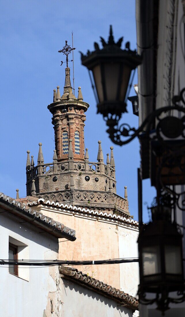 Turm von Santa Maria da Mayor in der Altstadt, Ronda, Straße der weißen Dörfer, Andalusien, Spanien