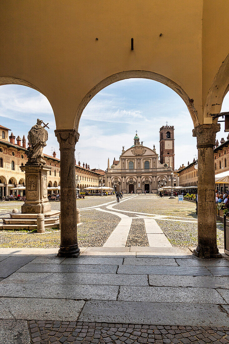 Ducal Square. Vigevano, Pavia district, Lombardy, Italy