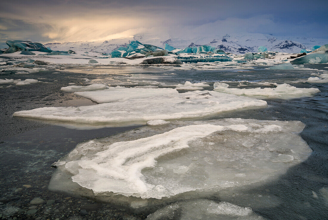 Icebergs in Jökulsárlón glacial lagoon, Iceland.