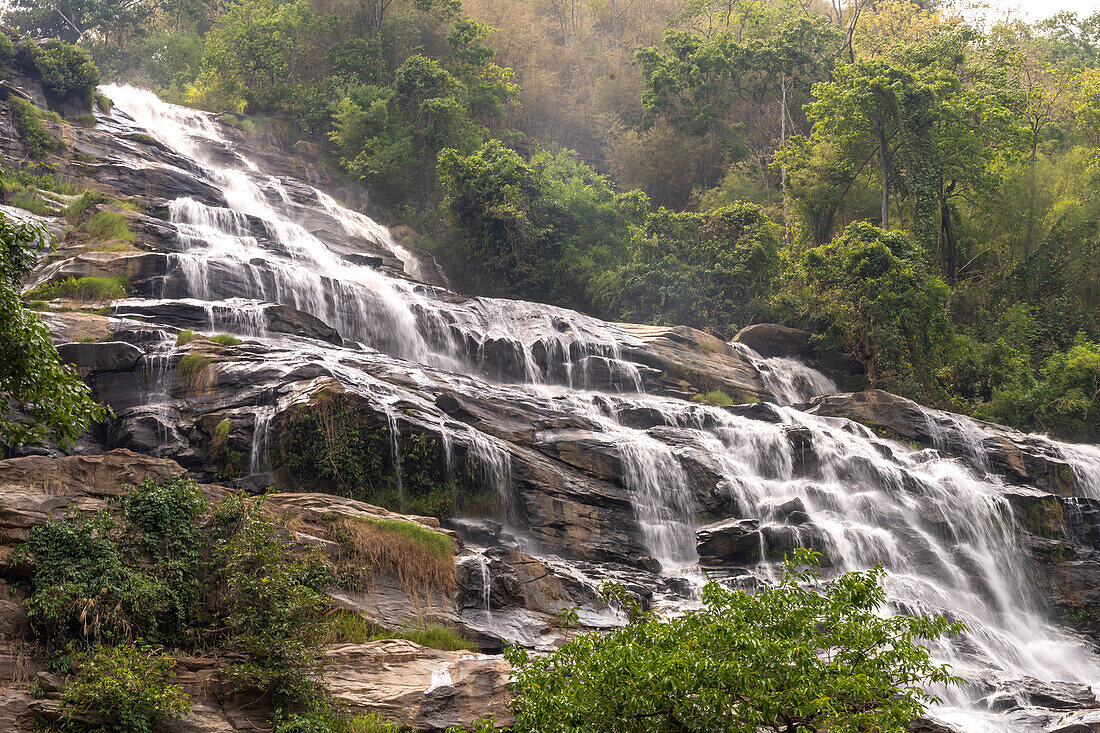 Mae Ya Waterfall in Doi Inthanon National Park near Chom Thong, Chiang Mai, Thailand, Asia