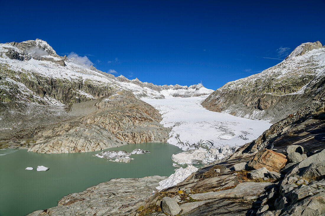 Rhone Glacier and Rhone source, Uri Alps, Valais, Switzerland