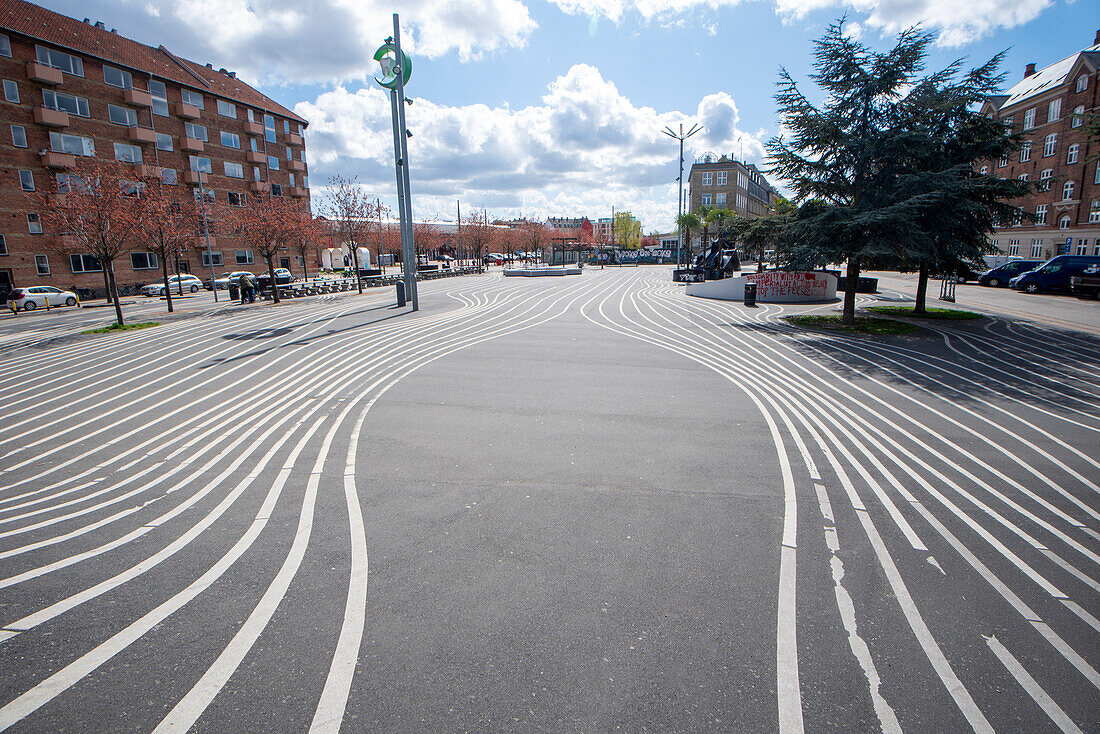 Superkilen, Amusement Park, White Lines, Copenhagen, Denmark