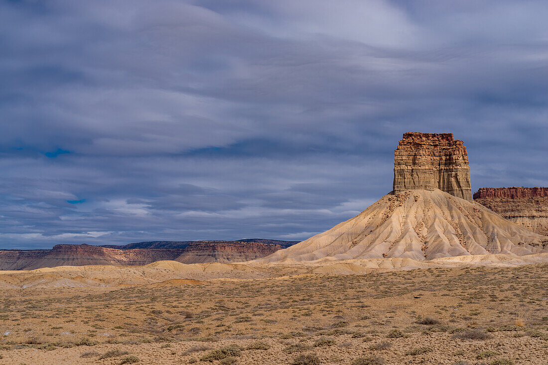 Eroded sandstone mesa in the Colorado desert.