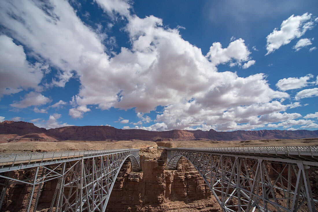 Navajo bridge over the Colorado river on the border of Arizona and Utah.