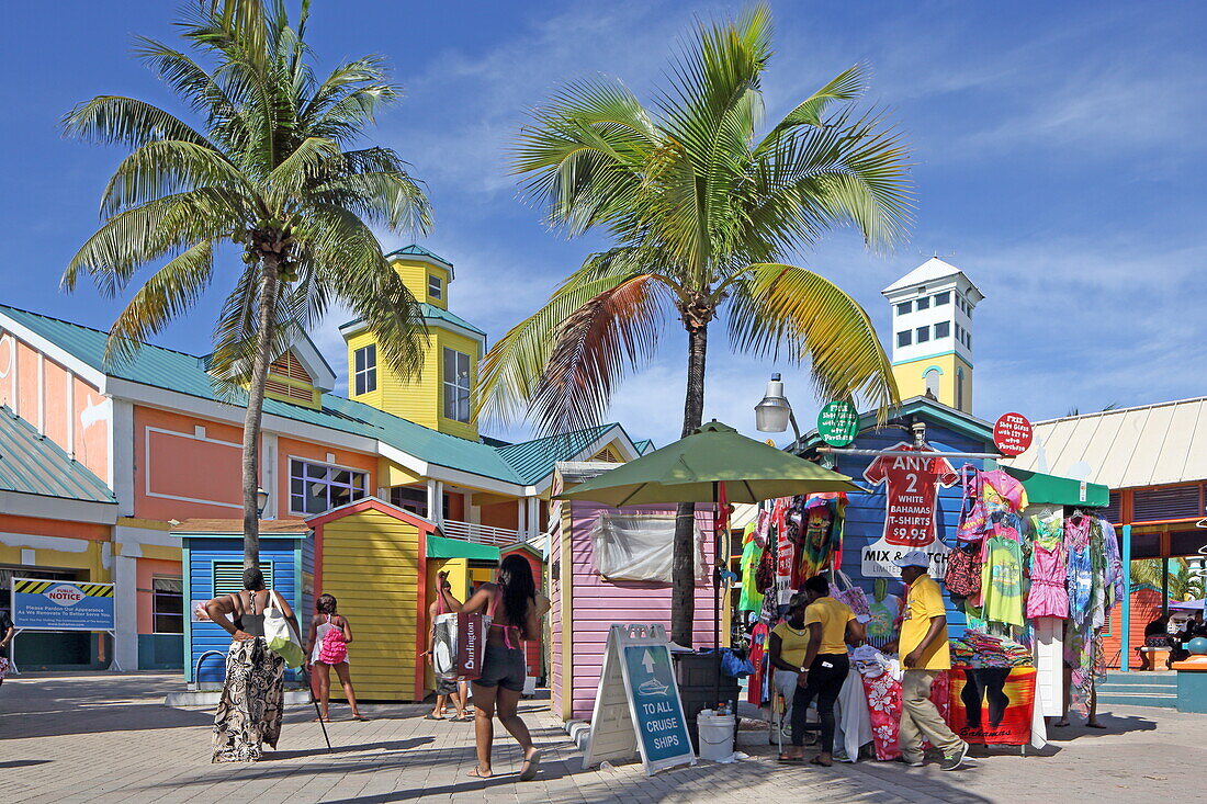 Souvenir shops at the Prince George Cruise Terminal, Nassau, New Providence Island, The Bahamas