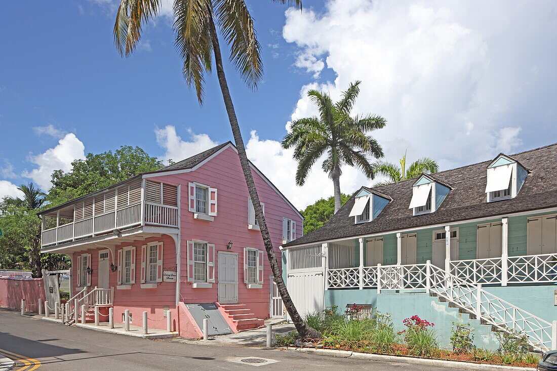 Colonial homes in Downtown Nassau, New Providence Island, The Bahamas