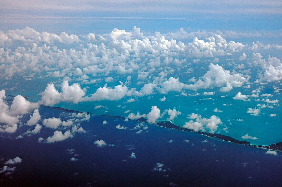 Aerial photo of the Exumas Cays, north of Exuma, Bahamas