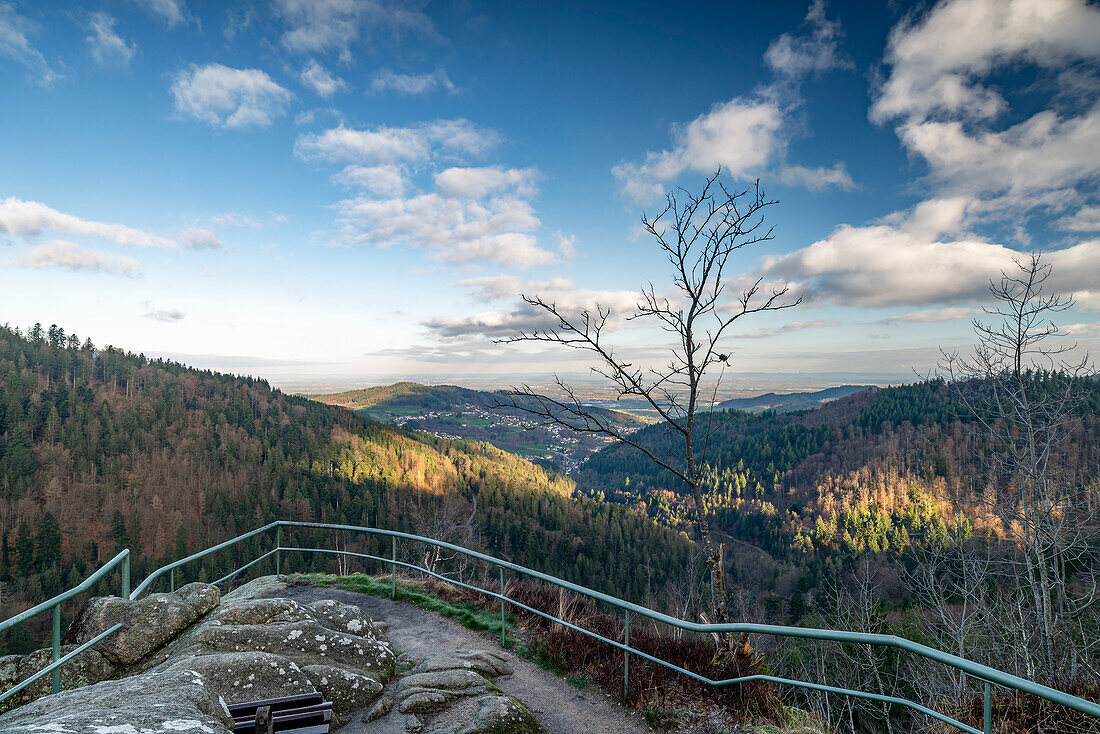 View from Wiedenfelsen vantage point on Bühlertal, Rastatt, Black Forest, Baden-Württemberg, Germany