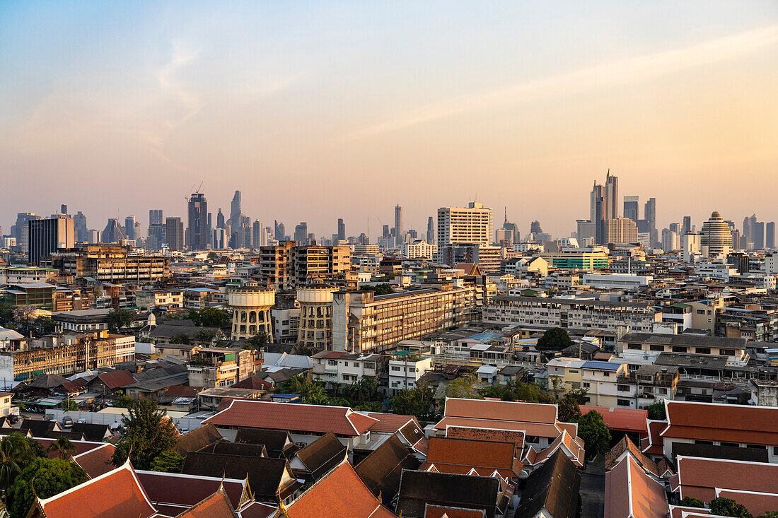 Stadtansicht und Skyline von Bangkok, Thailand, Asien  