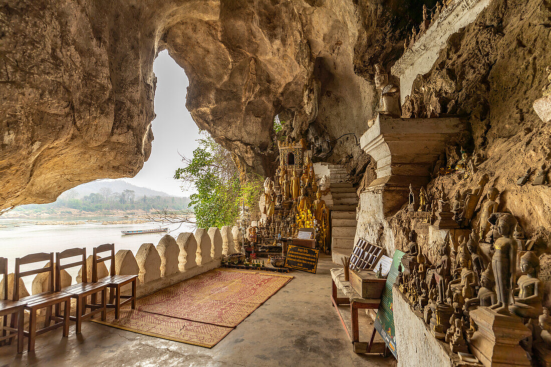 Buddha statues in the Pak Ou Caves at Luang Prabang, Laos, Asia