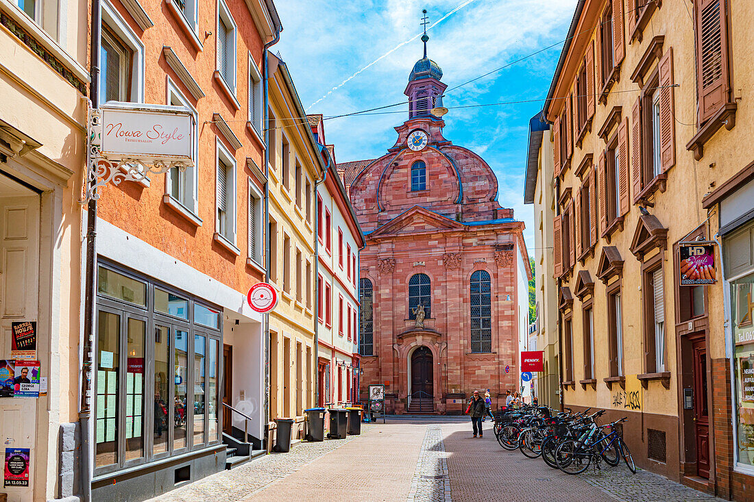 Neugasse and St. Anna in Heidelberg, Baden-Württemberg, Germany